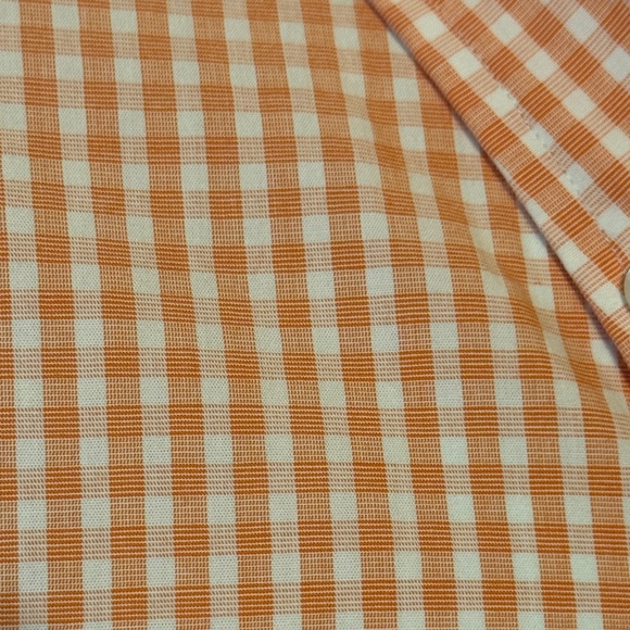 Lands' End Men's Peach Checkered Button Down Shirt - Picture 6 of 10